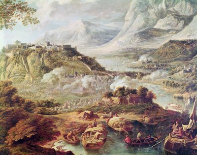 Angreb på en fæstning (olie på lærred) af Jan the Elder Griffier