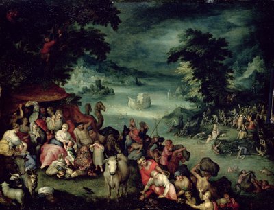 Den store oversvømmelse (olie på kobber) af Jan the Elder copy Brueghel