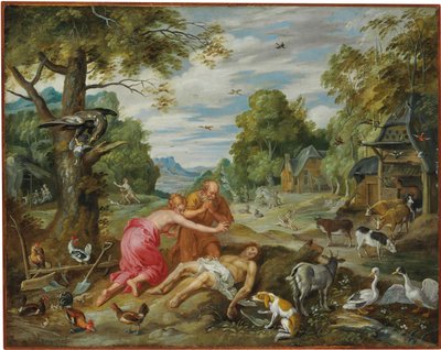 Abels død, fra historien om Adam og Eva af Jan Brueghel the Younger