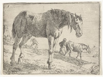stående hest Landskaber med heste (serietitel) af Jan van Aken