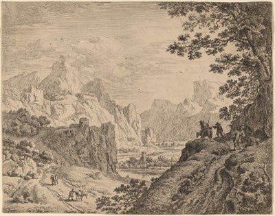 Udsigt over floden Rhinen af Jan van Aken after Herman Saftleven