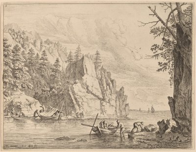 Udsigt over floden Rhinen af Jan van Aken after Herman Saftleven