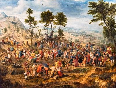 Kristi indtog i Jerusalem, ca. 1540 (Tempera og olie på træ (eg)) af Jan van Amstel