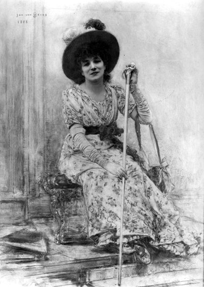 Portræt af Sarah Bernhardt (1844-1923) af Jan van Beers