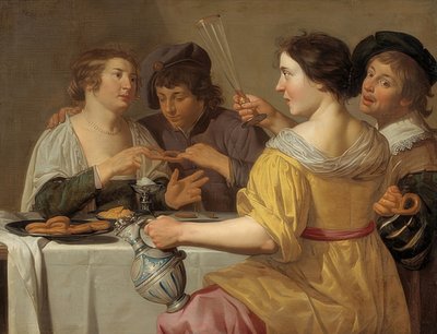 Kringlespiserne. 1630-40 af Jan van Bijlert