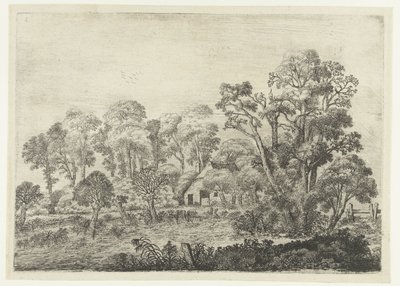 Landskab med en gård ved en dam Landskaber (serietitel) af Jan van Brosterhuyzen