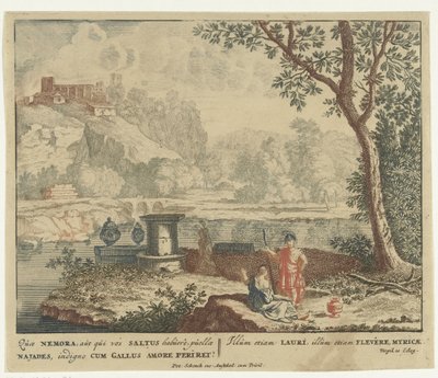 Mand beder ved et offeralter Scener fra Virgils digtsamling Bucolica (serietitel) af Jan van Call (I)