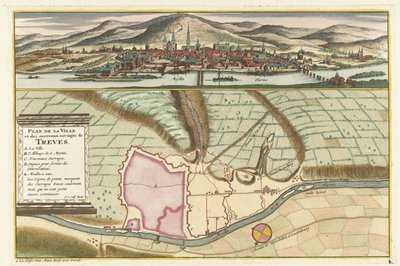 Kort over Trier, 1704 Plan de la Ville et: Chateau: de Traarbach (titel på objekt) af Jan van Call (II)