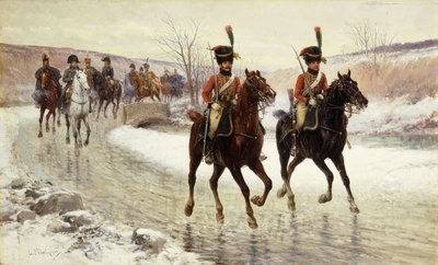 Napoleon og hans eskorte, af Jan van Chelminski