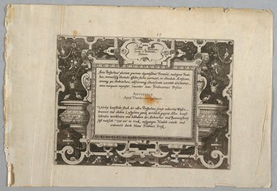 Print, plade af Jan van Doetechum the Elder