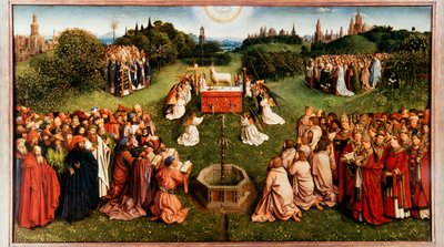Gent-altertavlen. Tilbedelse af det mystiske lam, 1432. af Jan van Eyck