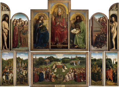 het Lam Gods (Ghent Altarpiece open) af Jan van Eyck
