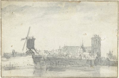 Udsigt over Dordrecht fra vandet af Jan van Goyen (possibly)
