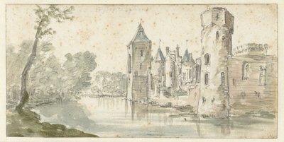 Udsigt over slottet Egmond af Jan van Goyen (possibly)