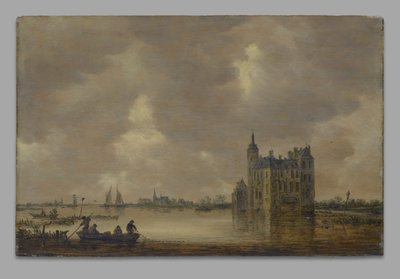 Et slot ved en flod af Jan van Goyen