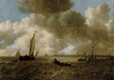 Et stormfuldt havlandskab af Jan van Goyen
