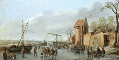En scene på isen af Jan van Goyen
