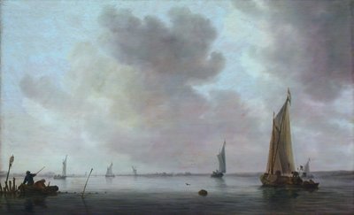 Fiskerbåde ud for en flodmunding, 1633. af Jan van Goyen