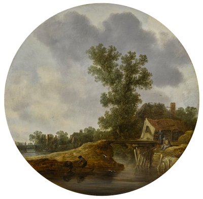 Flodlandskab (cirkulært) af Jan van Goyen