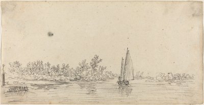 Sejlbåd på en flodmunding af Jan van Goyen