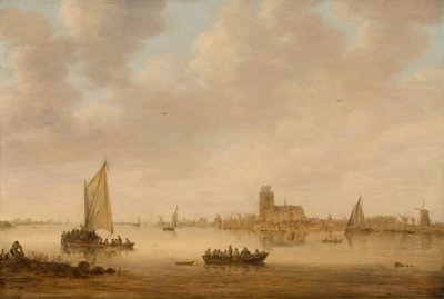 Udsigt over Dordrecht fra Dordtse Kil af Jan van Goyen