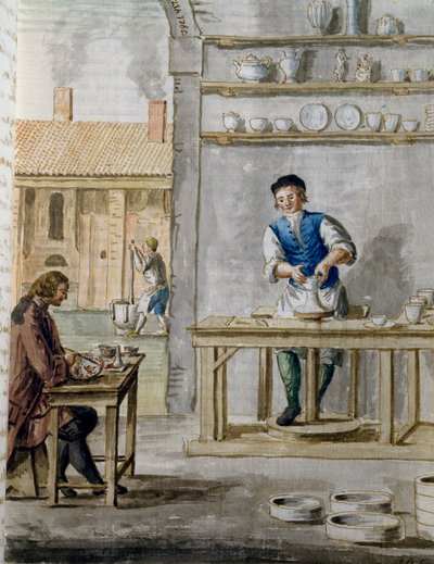 Geminianus Cozzi porcelænsfabrik i San Giobbe i Venedig af Jan van Grevenbroeck