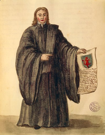 Den store kansler for byen Chioggia, af Jan van Grevenbroeck eller Giovanni Grevembroch (1731-1807), Gli Donne de Veneziani, fra illustreret bog med kostumer, akvarel af Jan van Grevenbroeck