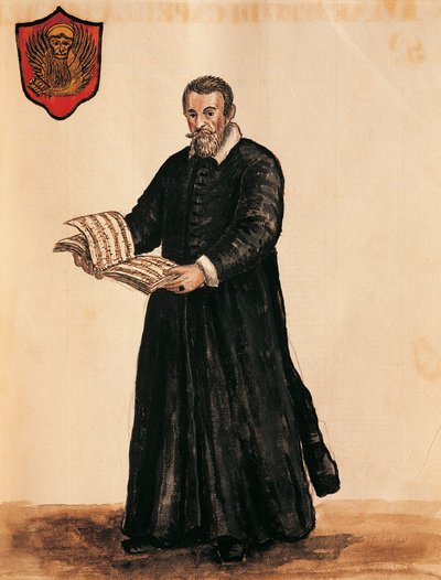 Italien, Venedig, Portræt af den italienske komponist Claudio Monteverdi (1567 - 1643) af Jan van Grevenbroeck