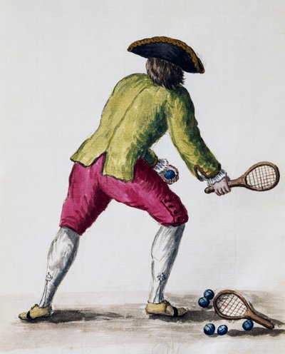 Mand leger med ketsjer og bolde, fra The Illustrated Book of Venetian Costumes, Italy af Jan van Grevenbroeck