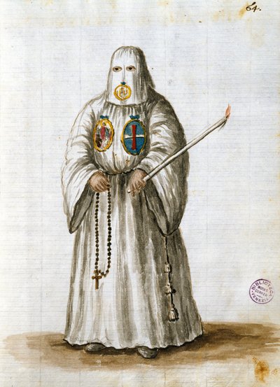 Kåber fra Sankt Bernardus af Sienas broderskab (pen & blæk og wc på papir) af Jan van Grevenbroeck
