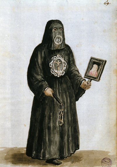 Robes of the Guardians of the lay guild of St. Fantino i Venedig (pen & blæk og wc på papir) af Jan van Grevenbroeck