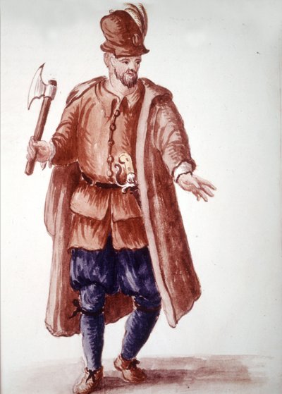 Scapolo di galéa: Betalt roer på kabysserne i 1700-tallet. Akvareltegning og blæk fra manuskriptet "Venitianernes skikke"" af Jan van Grevenbroeck (eller Giovanni Grevembroch (Grevenbroch) (1731-1807) af Jan van Grevenbroeck
