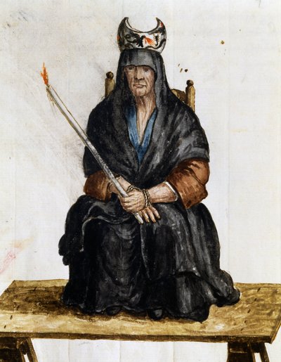 Troldkvinde, illustration fra kostumer af venetianere i næsten alle aldre, flittigt indsamlet og malet i det 18. århundrede, Giovanni di Grevembroch (1731-1807) af Jan van Grevenbroeck