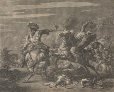 Kampscene - En tyrkers død af Jan van Huchtenburg