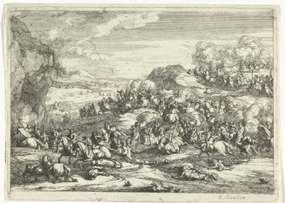 Landskab med rytterkamp Landskaber (serietitel) af Jan van Huchtenburg