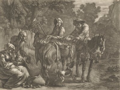 Pillagers, der røver en bonde og hans kone af Jan van Huchtenburg