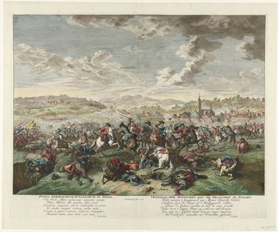Rytterslag i Norditalien, ca. 1702-1703 Pugna Germanorum et Gallorum in Italia / Tyskernes slag med franskmændene i Italien (titel på objektet) af Jan van Huchtenburg