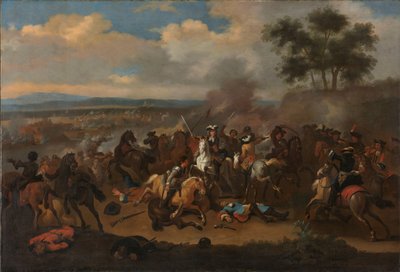 Slaget ved Boyne, Irland, mellem Kings James II og William III, 12. juli 1690 af Jan van Huchtenburg