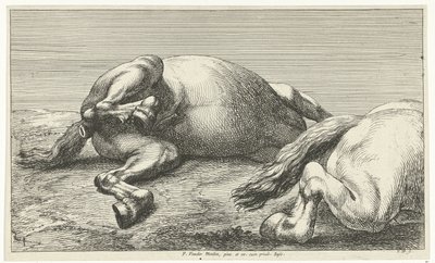To faldne heste, den højre set fra siden Dead Horses (serietitel) af Jan van Huchtenburg