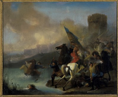 Kampscene af Jan van Huchtenburgh