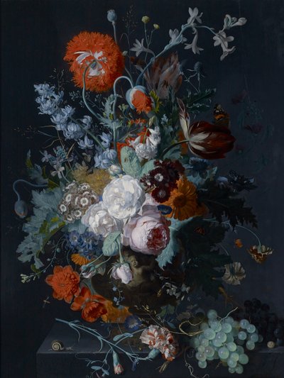 Stilleben af blomster og frugt, ca. 1715 af Jan van Huysum