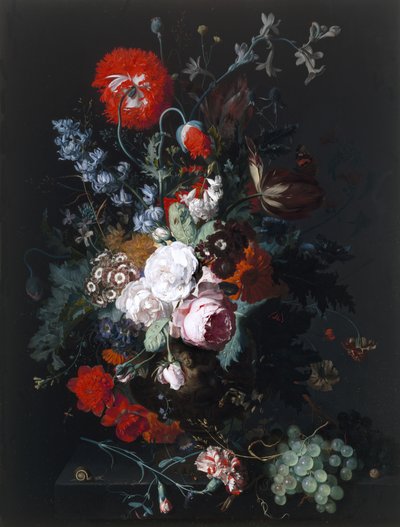 Stilleben af blomster og frugt, ca. 1715 af Jan van Huysum