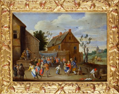 En bryllupsfest i en gårdhave til en kro af Jan van Kessel