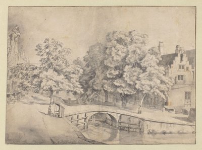 Udsigt over Leidsegracht i Amsterdam, set fra Keizersgracht af Jan van Kessel