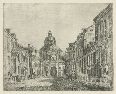 Udsigt over Wittevrouwenpoort i Utrecht af Jan van Lokhorst