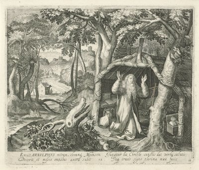 H. Arnulphus af Metz som Eremit Hellige og eremitter (serietitel) af Jan van Londerseel