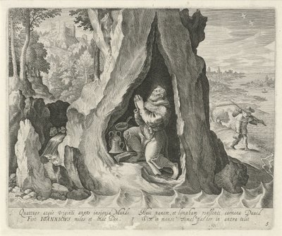 Sankt Johannicius af Bithynien som eneboer Hellige og eremitter (serietitel) af Jan van Londerseel