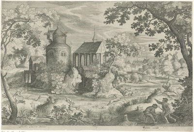 Hjortejagt ved et kapel af Jan van Londerseel