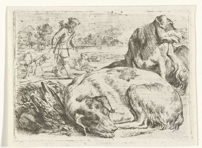 Jæger med sine hunde af Jan van Ossenbeeck