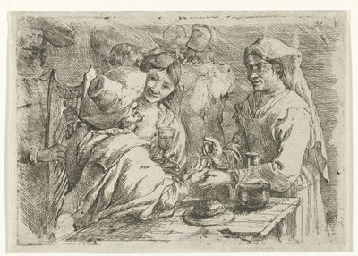 Spåkone med en kunde af Jan van Ossenbeeck
